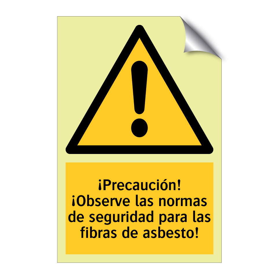 ¡Precaución! ¡Observe las normas de seguridad para las fibras de asbesto!