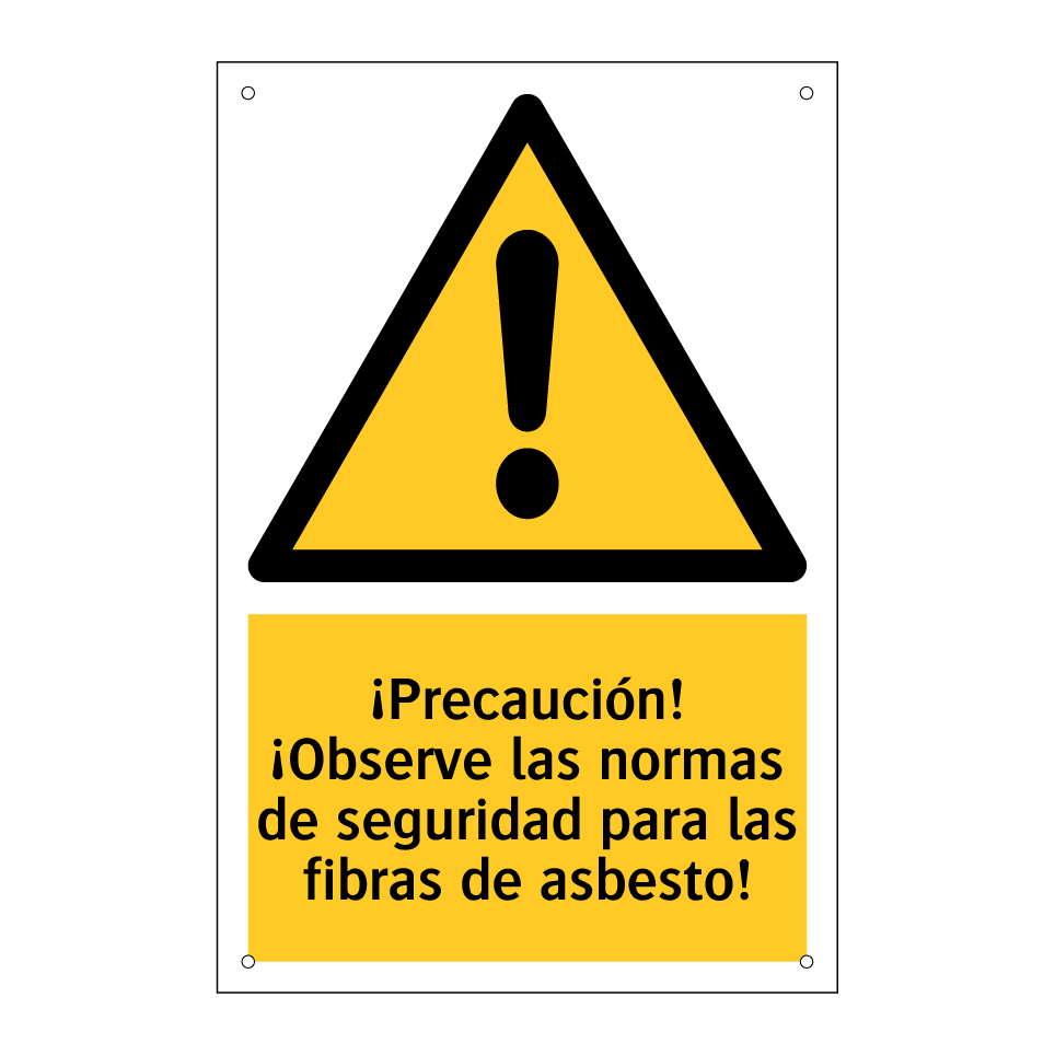¡Precaución! ¡Observe las normas de seguridad para las fibras de asbesto!