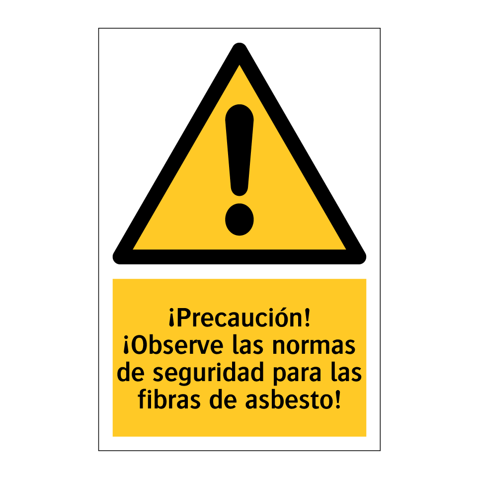 ¡Precaución! ¡Observe las normas de seguridad para las fibras de asbesto!