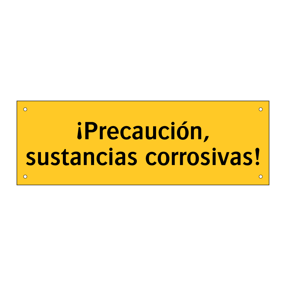 ¡Precaución, sustancias corrosivas!