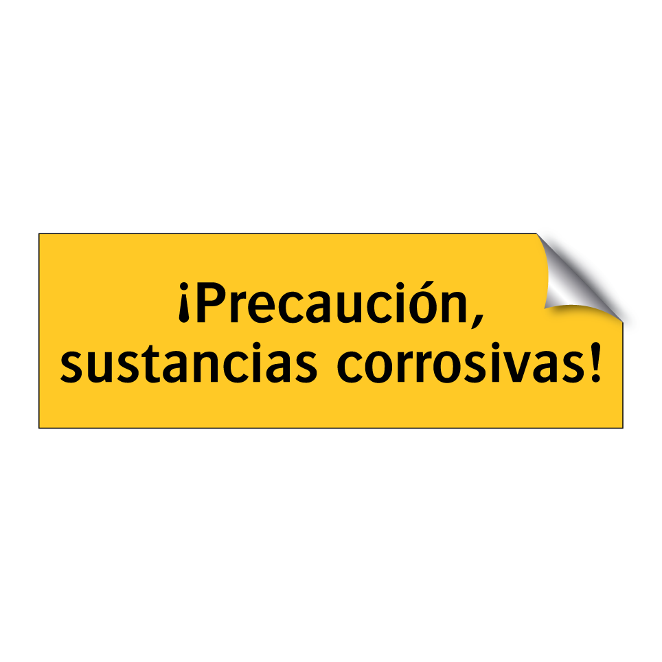 ¡Precaución, sustancias corrosivas!