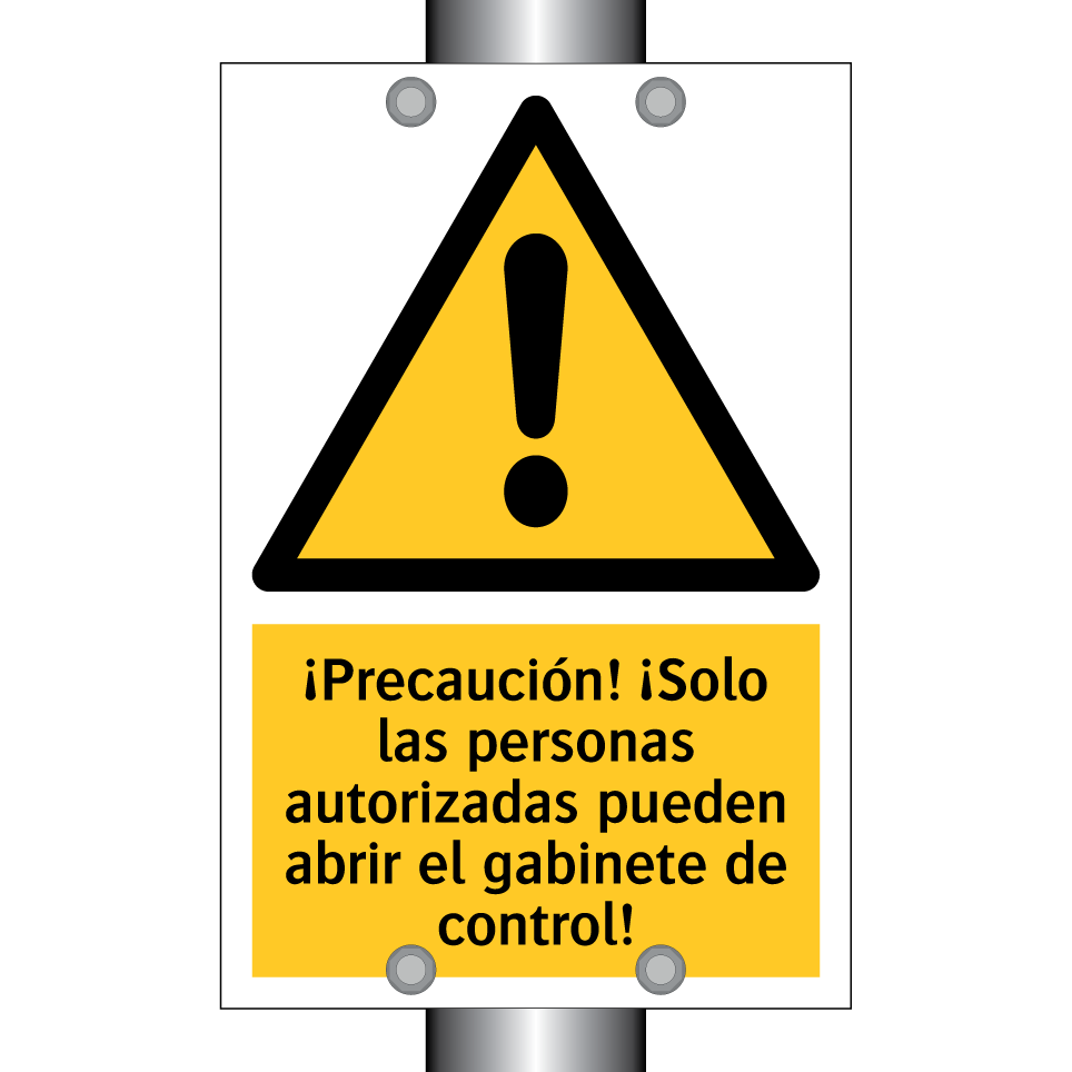 ¡Precaución! ¡Solo las personas autorizadas pueden abrir el gabinete de control!