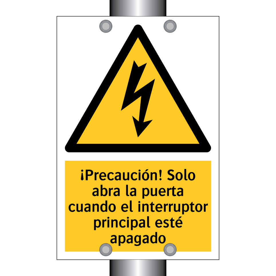 ¡Precaución! Solo abra la puerta cuando el interruptor principal esté apagado