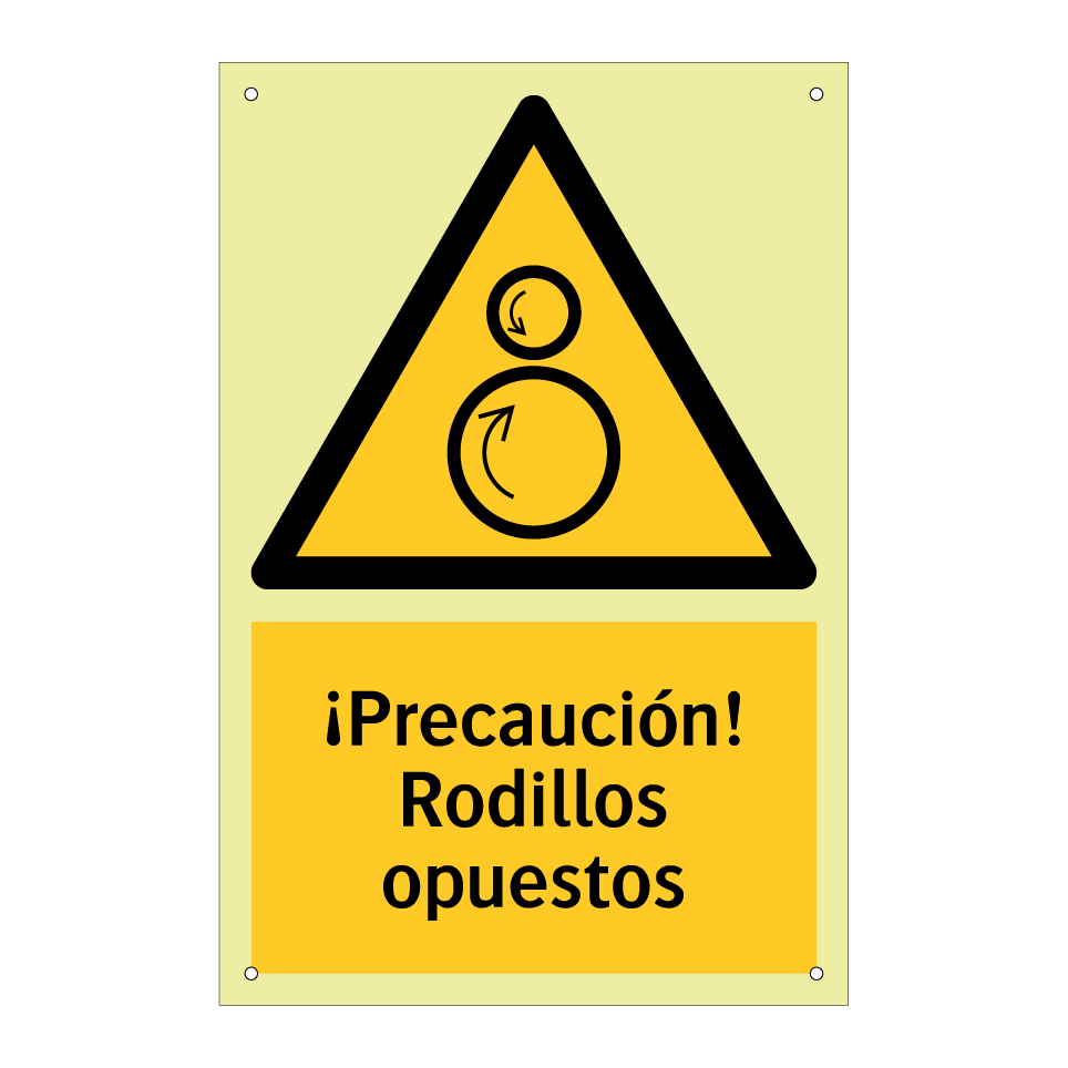 ¡Precaución! Rodillos opuestos