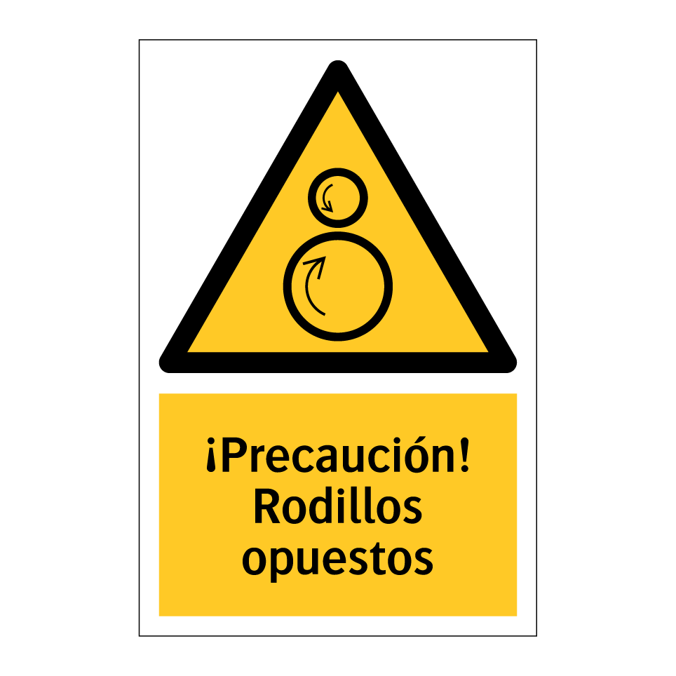 ¡Precaución! Rodillos opuestos