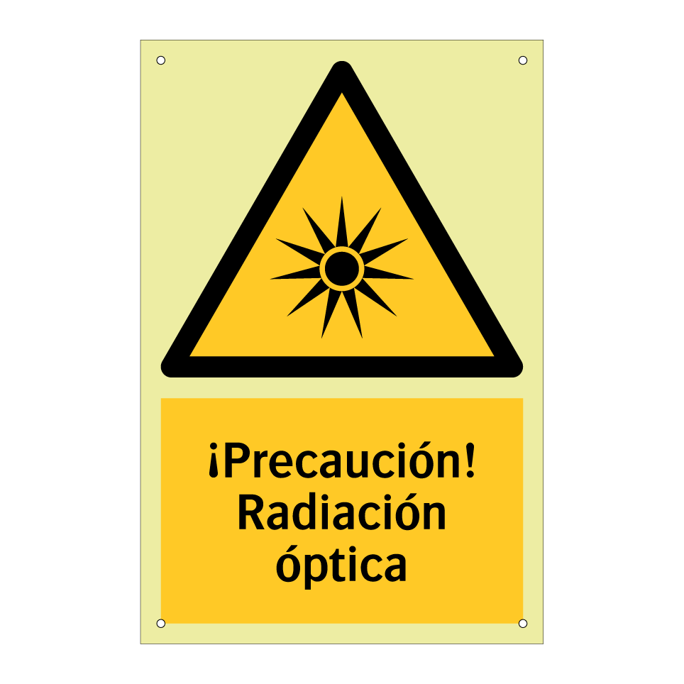 ¡Precaución! Radiación óptica
