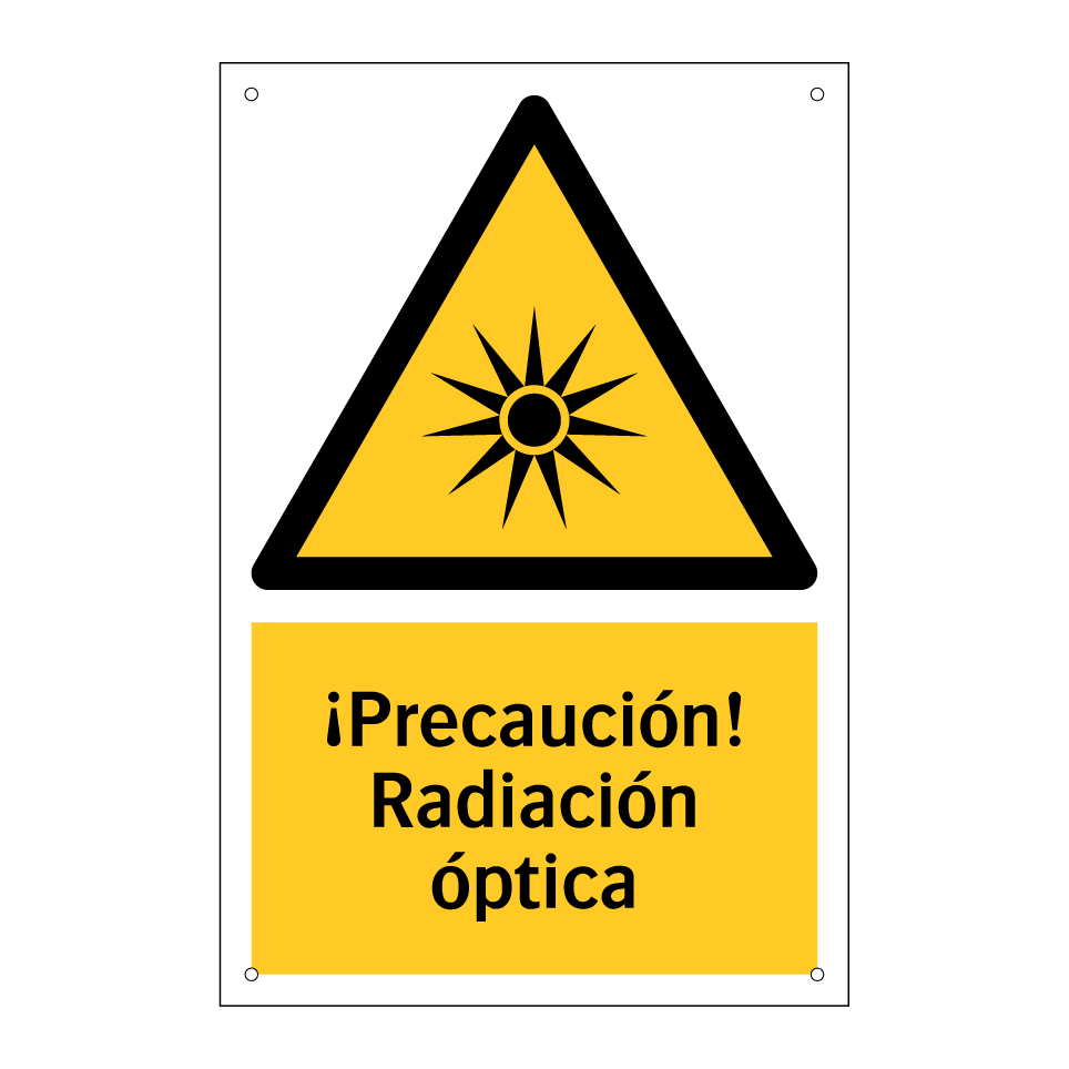 ¡Precaución! Radiación óptica