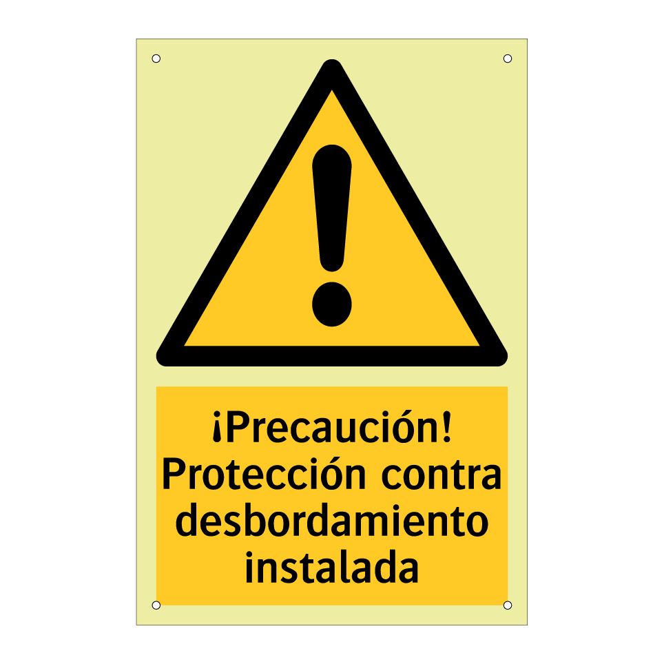 ¡Precaución! Protección contra desbordamiento instalada