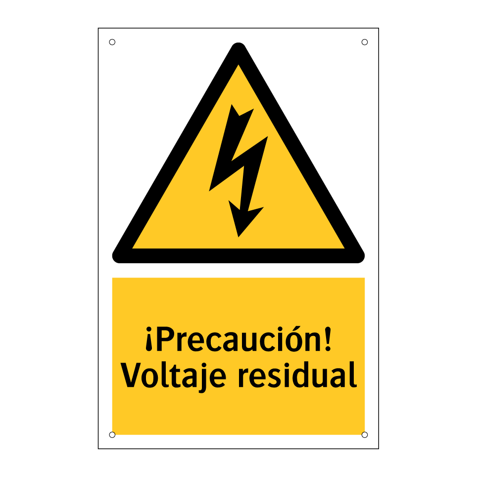 ¡Precaución! Voltaje residual