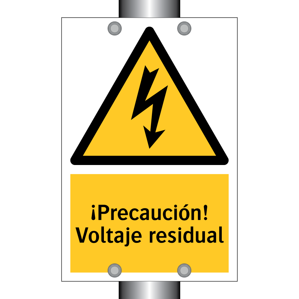 ¡Precaución! Voltaje residual