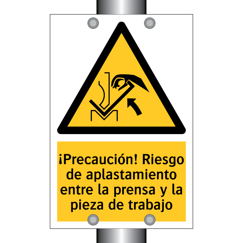 ¡Precaución! Riesgo de aplastamiento entre la prensa y la pieza de trabajo