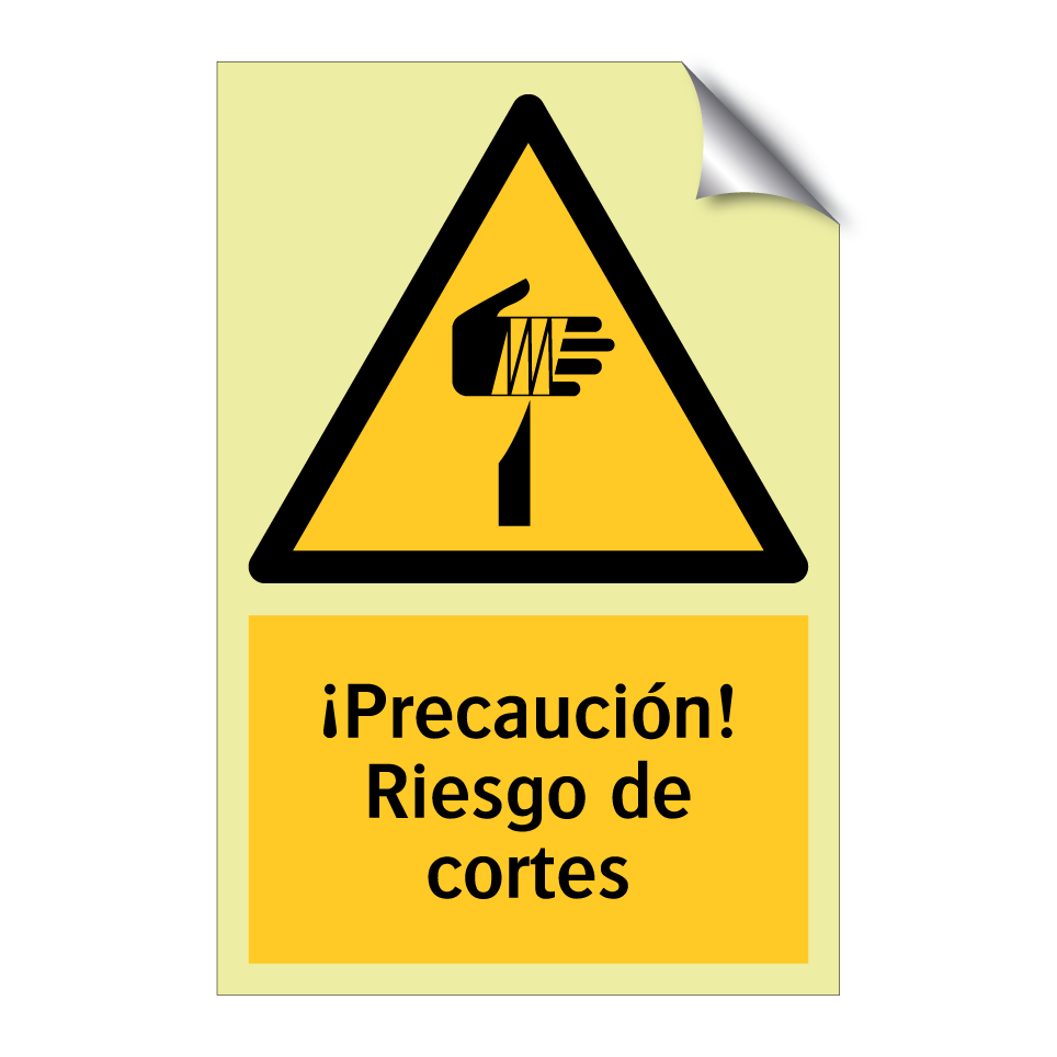 ¡Precaución! Riesgo de cortes