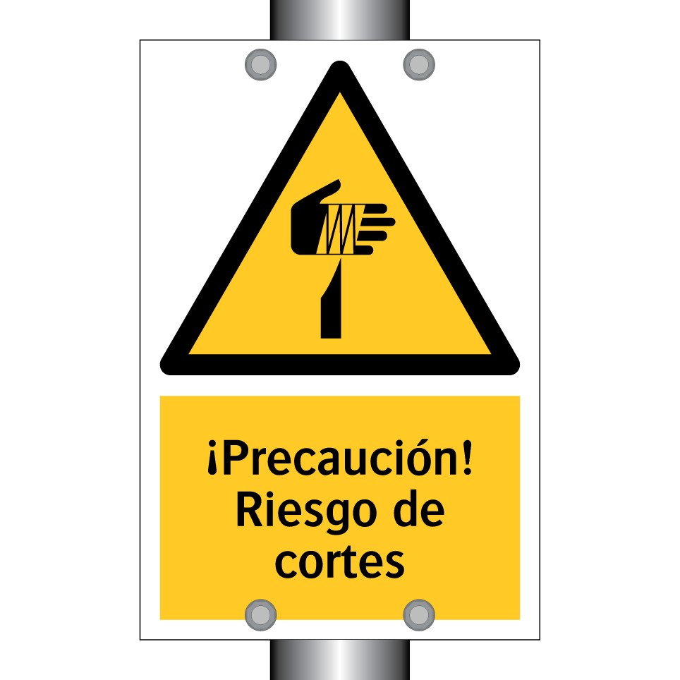 ¡Precaución! Riesgo de cortes