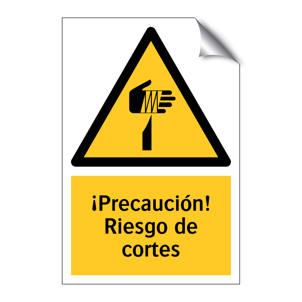 ¡Precaución! Riesgo de cortes