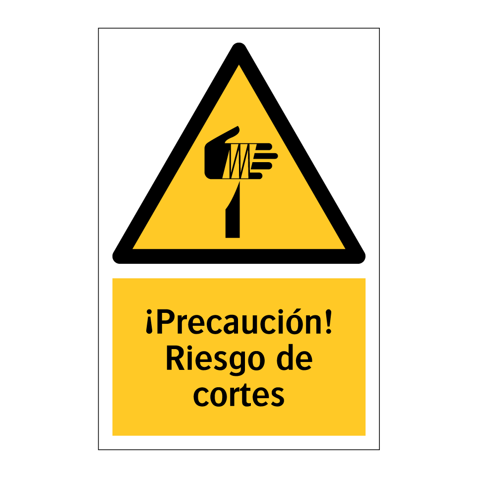 ¡Precaución! Riesgo de cortes