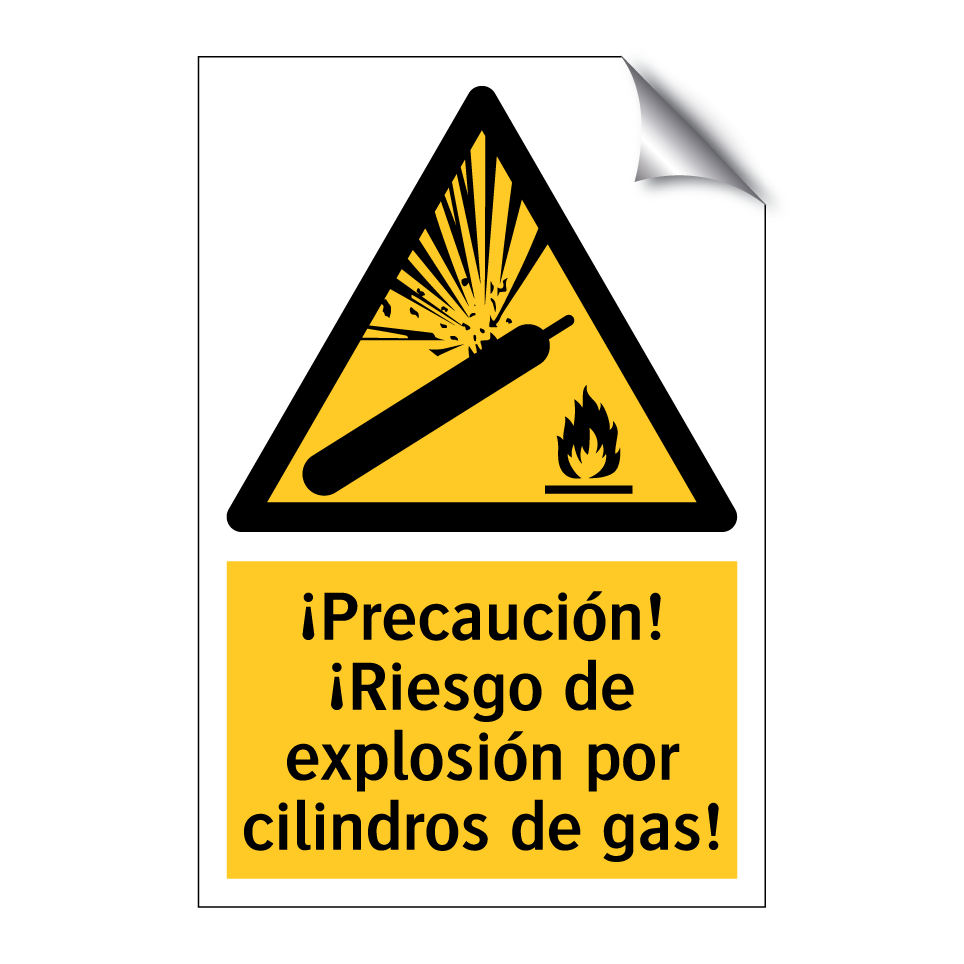¡Precaución! ¡Riesgo de explosión por cilindros de gas!