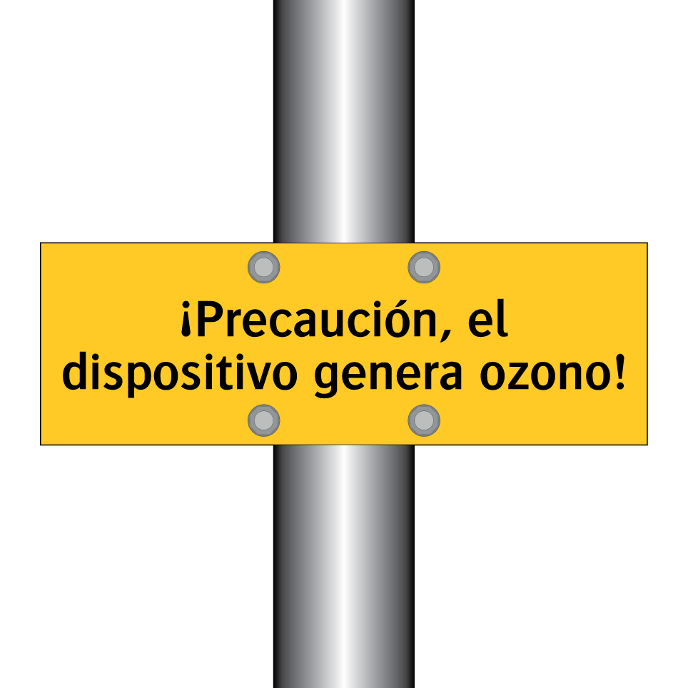 ¡Precaución, el dispositivo genera ozono!