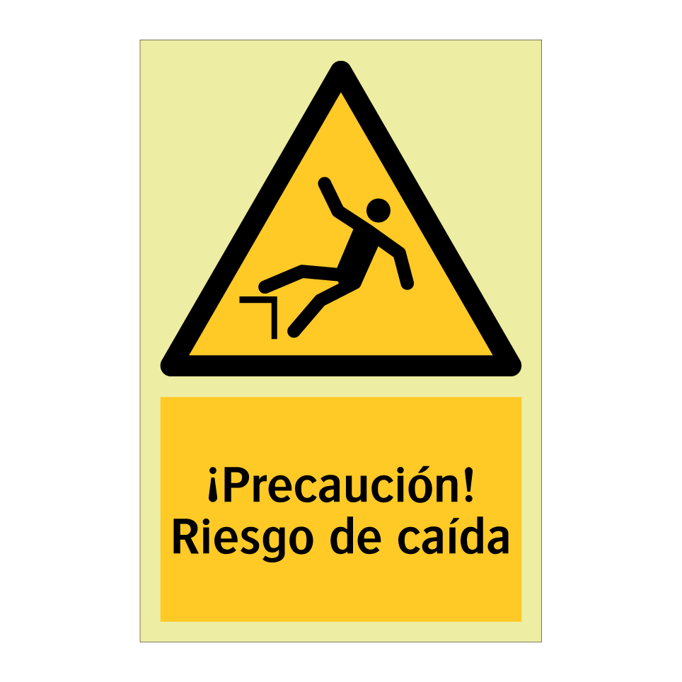 ¡Precaución! Riesgo de caída