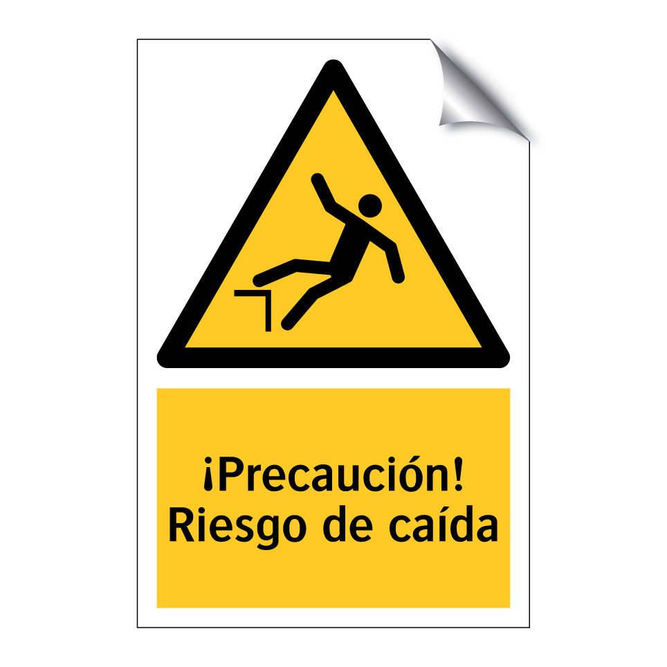 ¡Precaución! Riesgo de caída