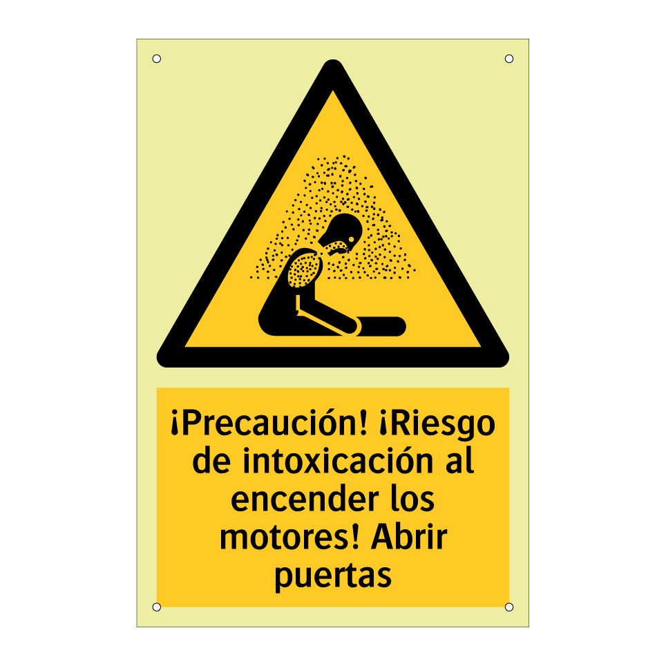 ¡Precaución! ¡Riesgo de intoxicación al encender los motores! Abrir puertas