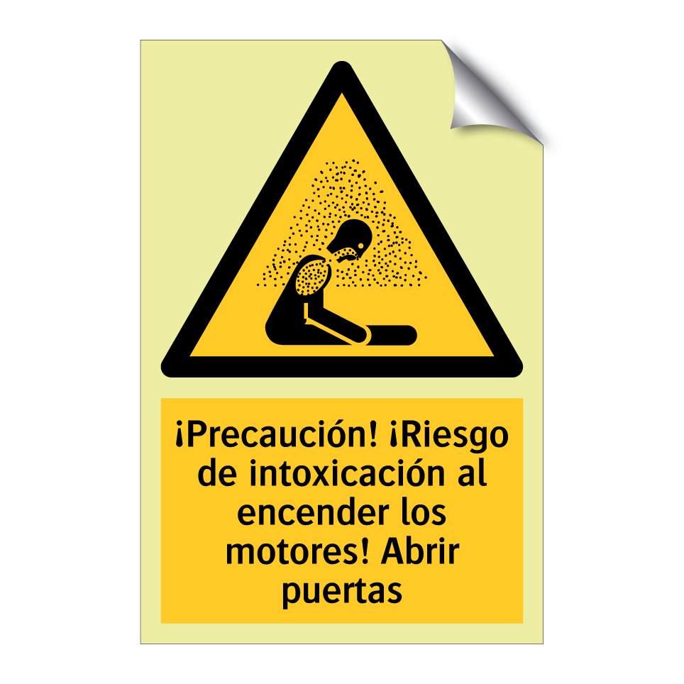¡Precaución! ¡Riesgo de intoxicación al encender los motores! Abrir puertas
