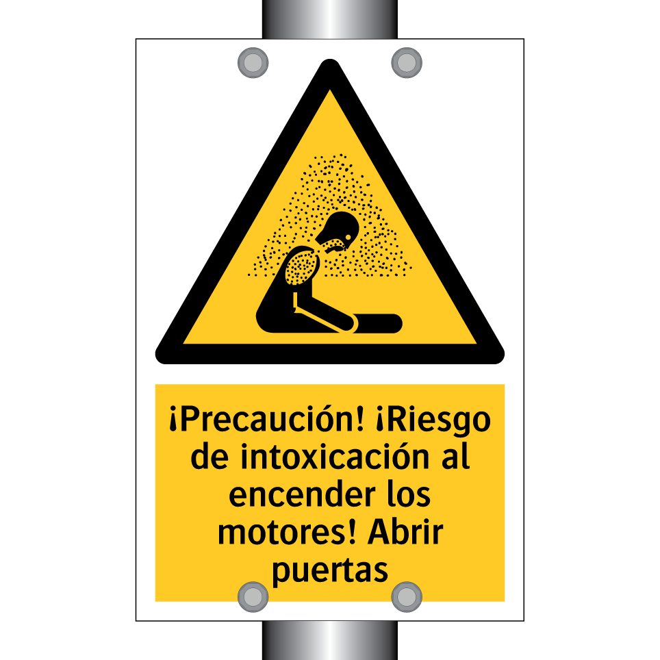 ¡Precaución! ¡Riesgo de intoxicación al encender los motores! Abrir puertas