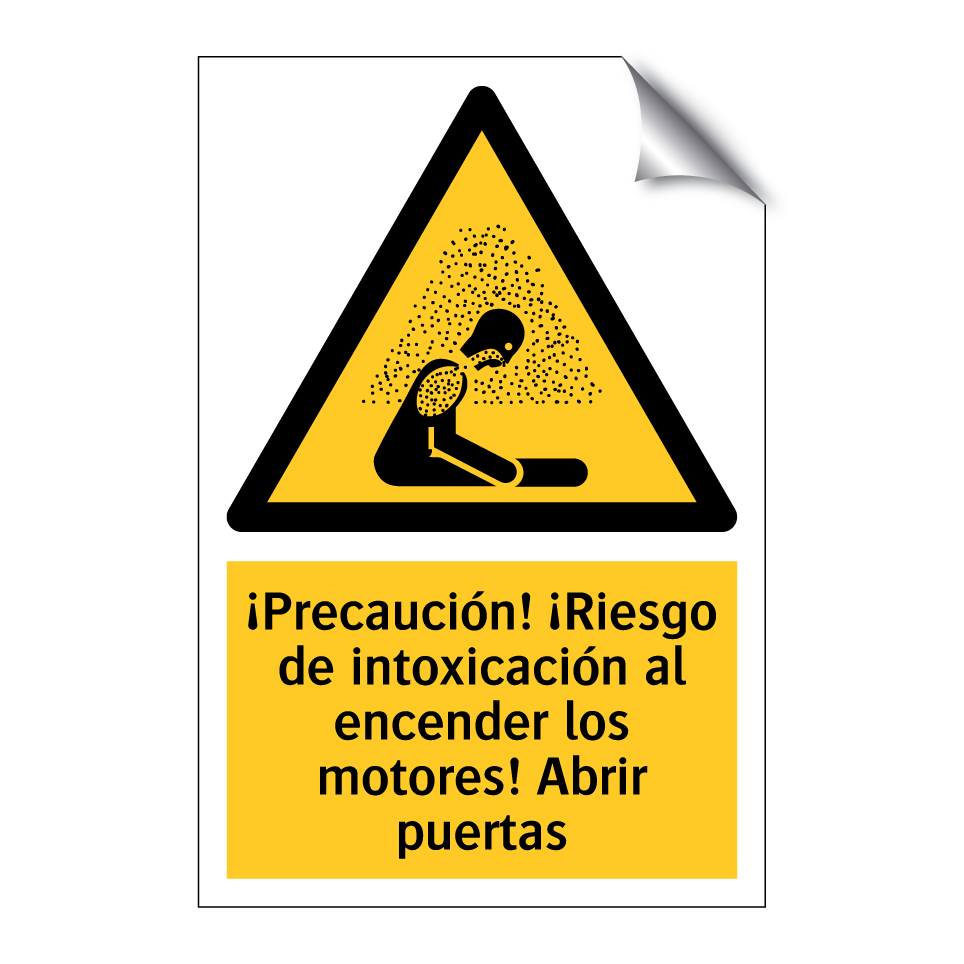 ¡Precaución! ¡Riesgo de intoxicación al encender los motores! Abrir puertas