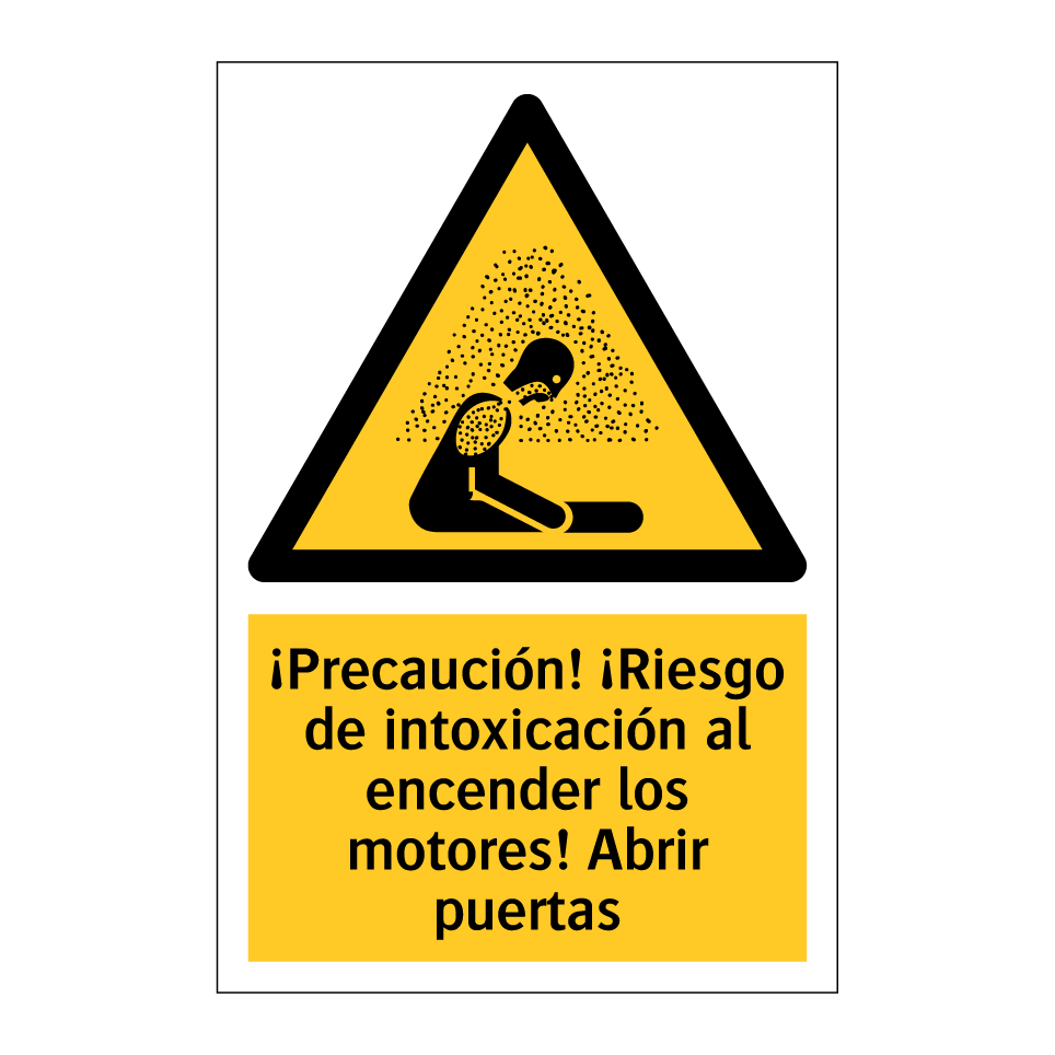 ¡Precaución! ¡Riesgo de intoxicación al encender los motores! Abrir puertas