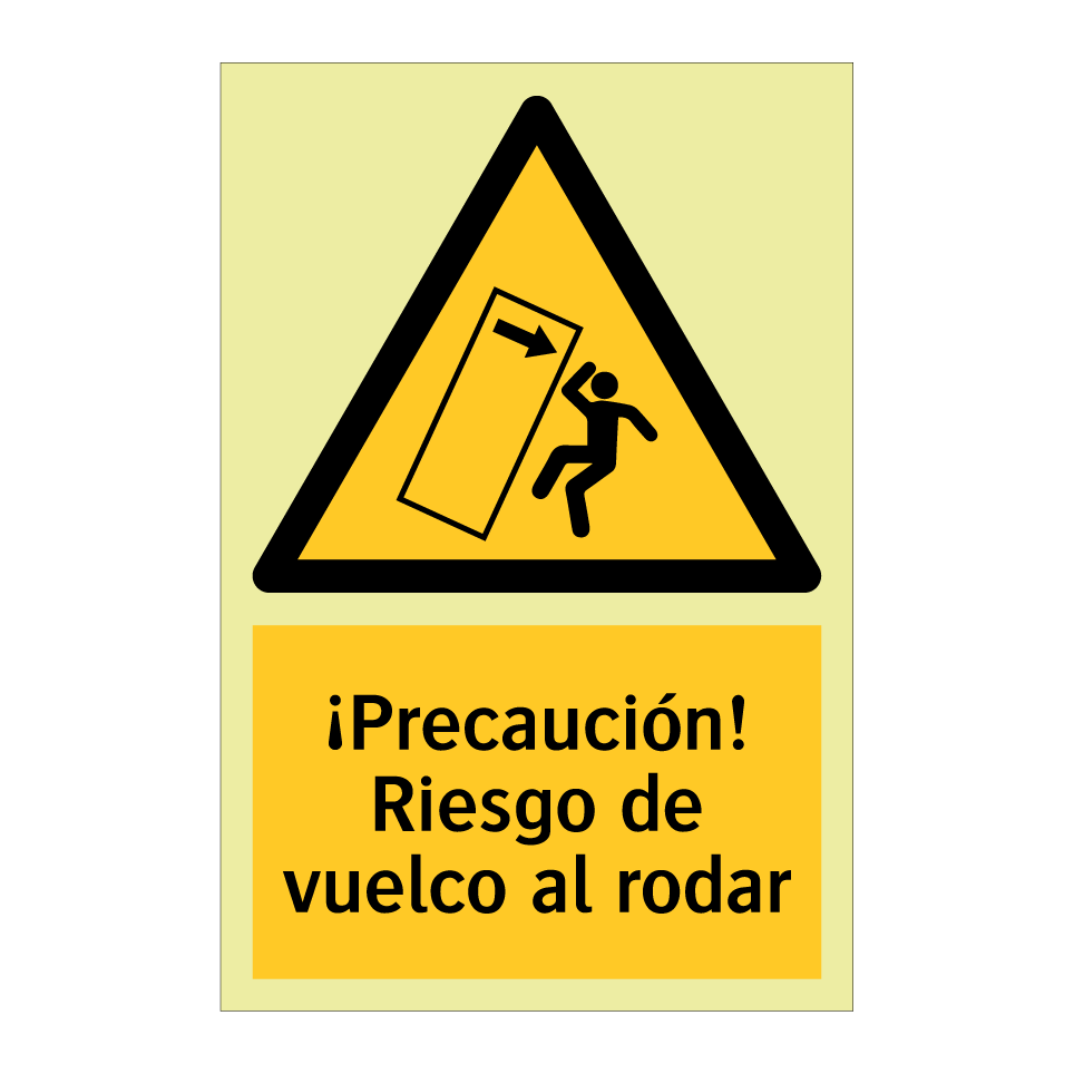 ¡Precaución! Riesgo de vuelco al rodar