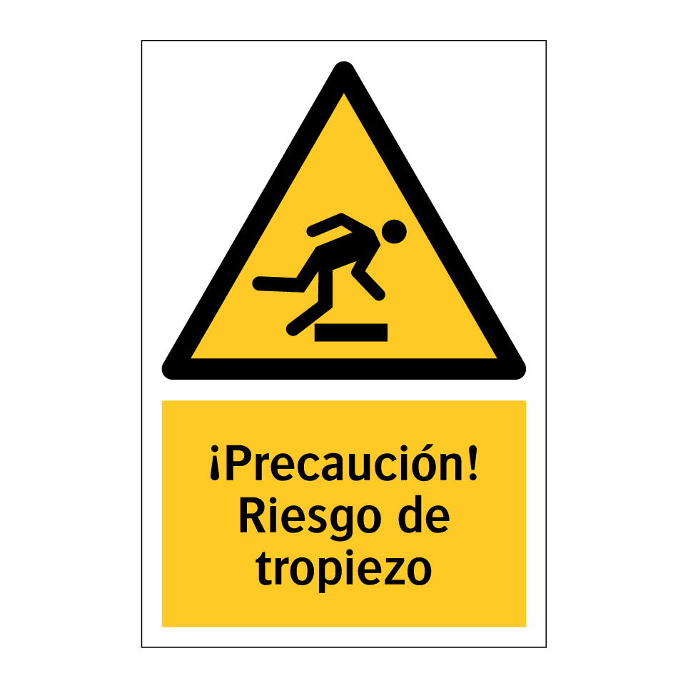 ¡Precaución! Riesgo de tropiezo
