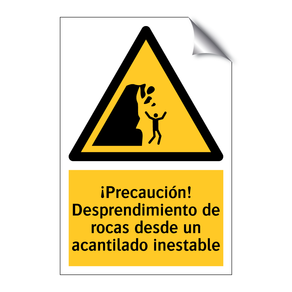¡Precaución! Desprendimiento de rocas desde un acantilado inestable