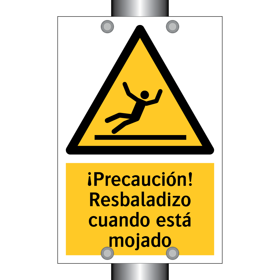 ¡Precaución! Resbaladizo cuando está mojado