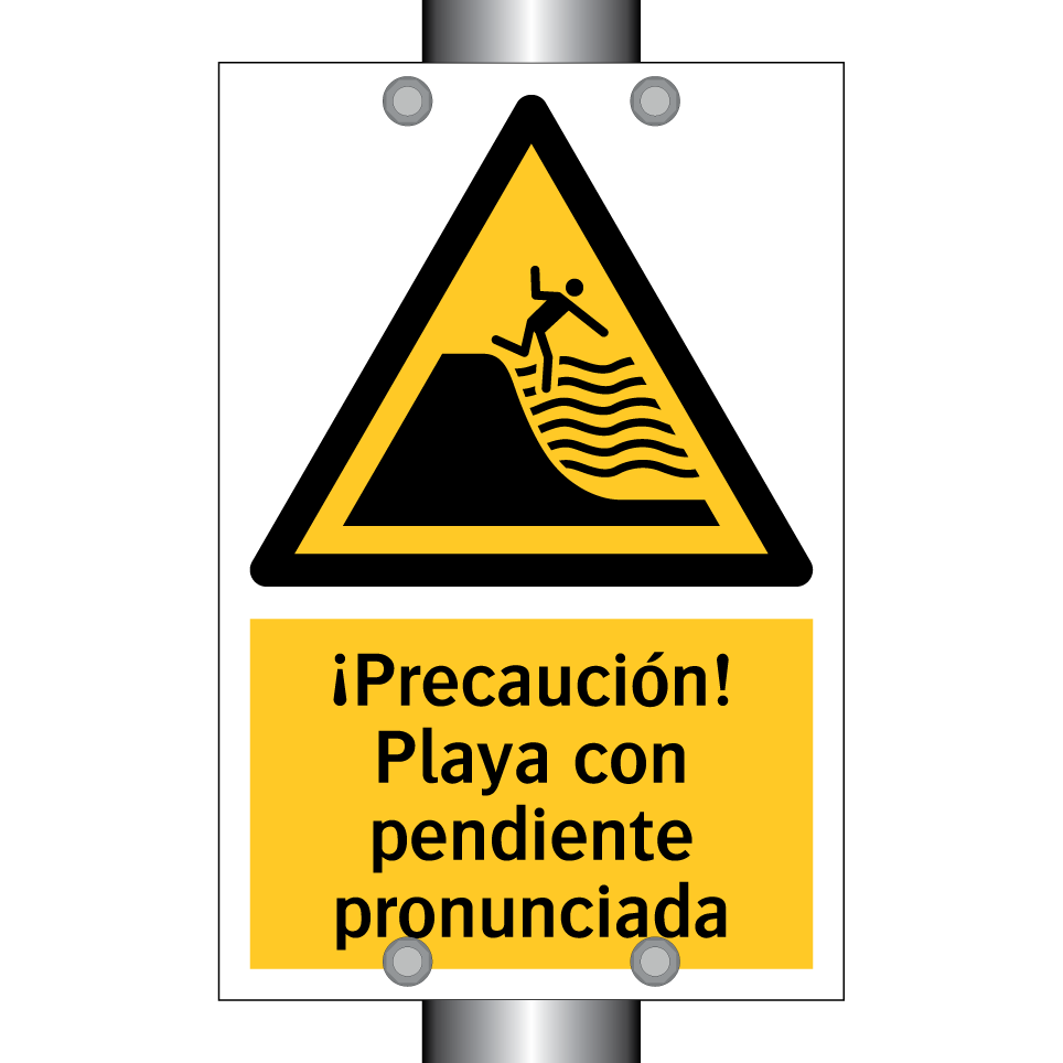 ¡Precaución! Playa con pendiente pronunciada