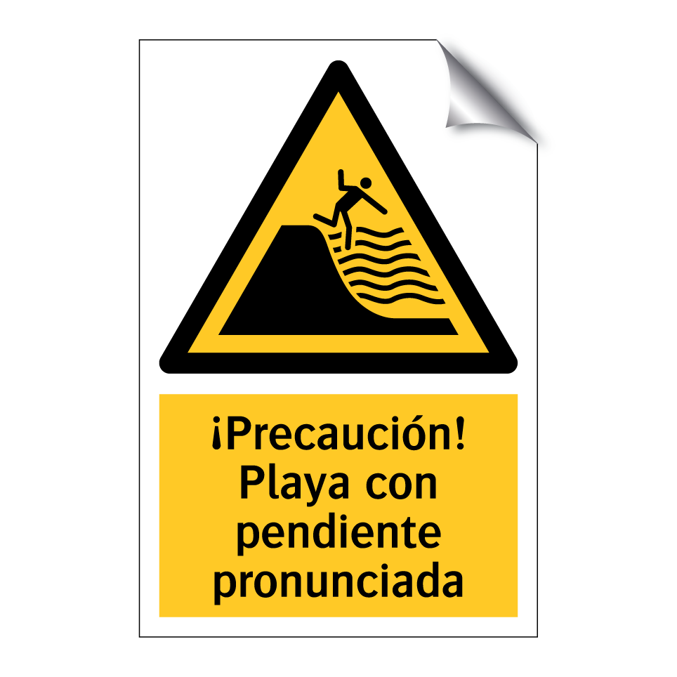 ¡Precaución! Playa con pendiente pronunciada