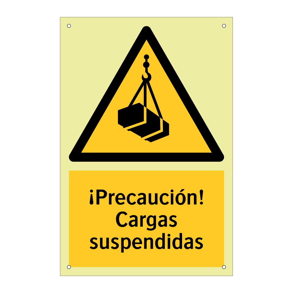 ¡Precaución! Cargas suspendidas
