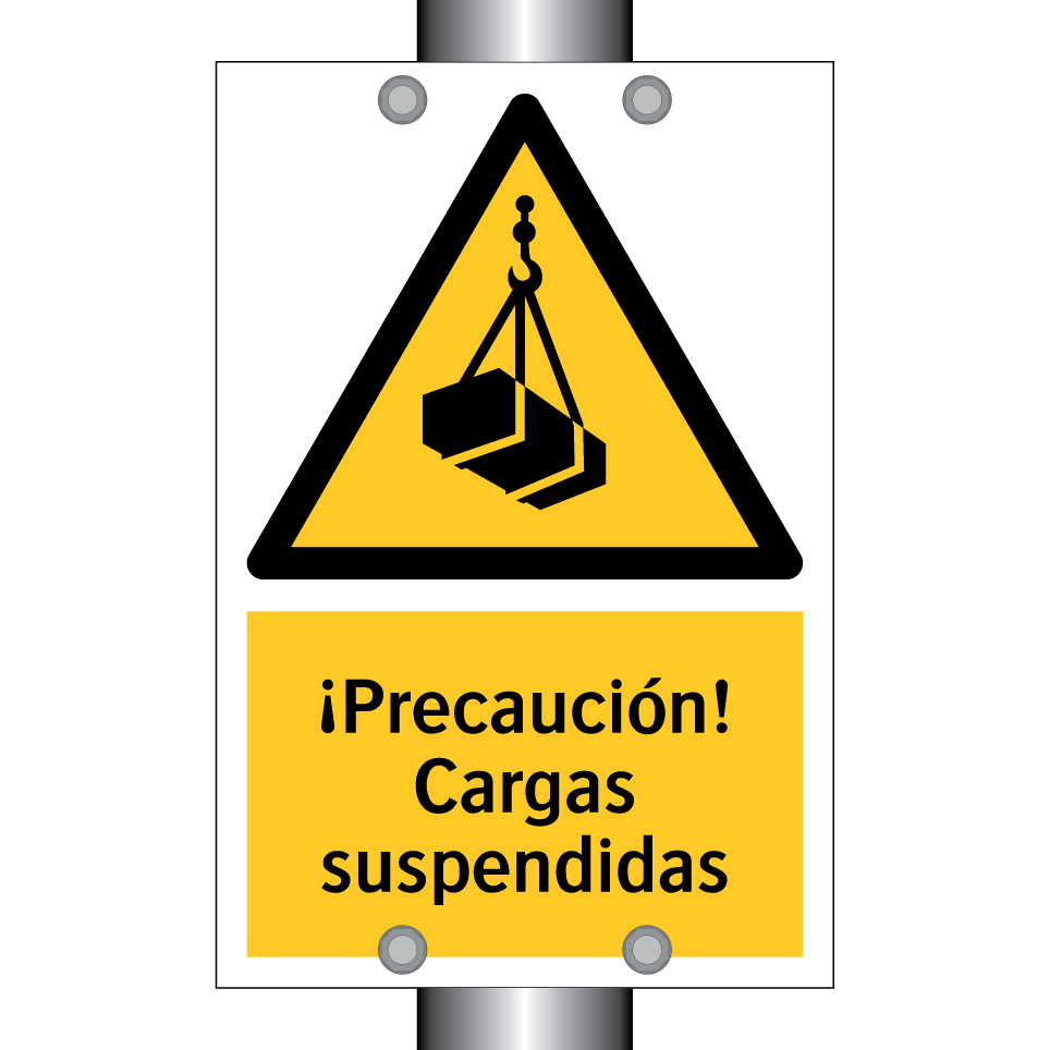 ¡Precaución! Cargas suspendidas