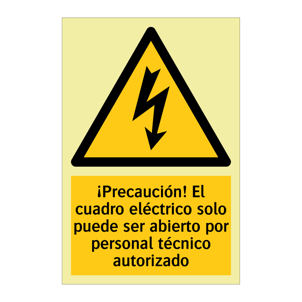 ¡Precaución! El cuadro eléctrico solo puede ser abierto por personal técnico autorizado