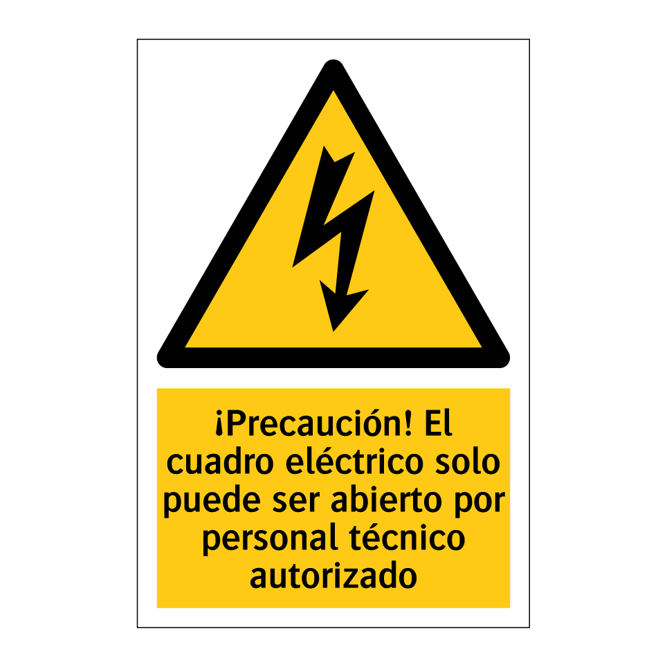 ¡Precaución! El cuadro eléctrico solo puede ser abierto por personal técnico autorizado