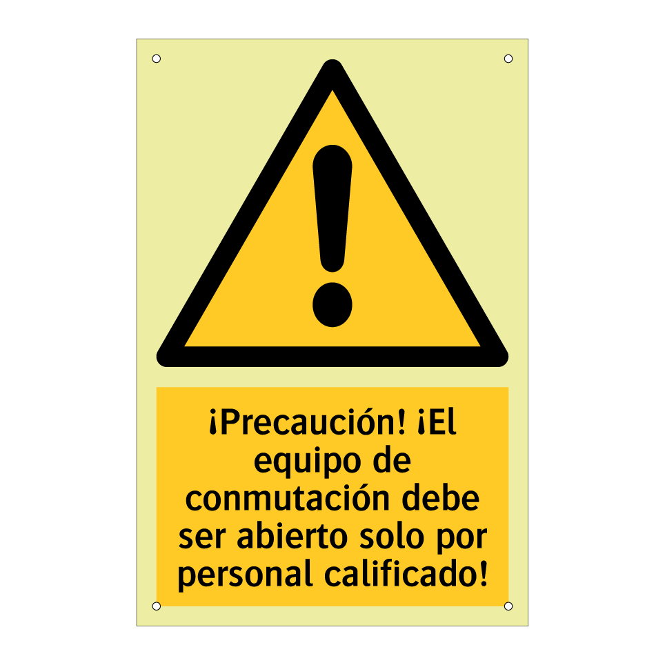¡Precaución! ¡El equipo de conmutación debe ser abierto solo por personal calificado!