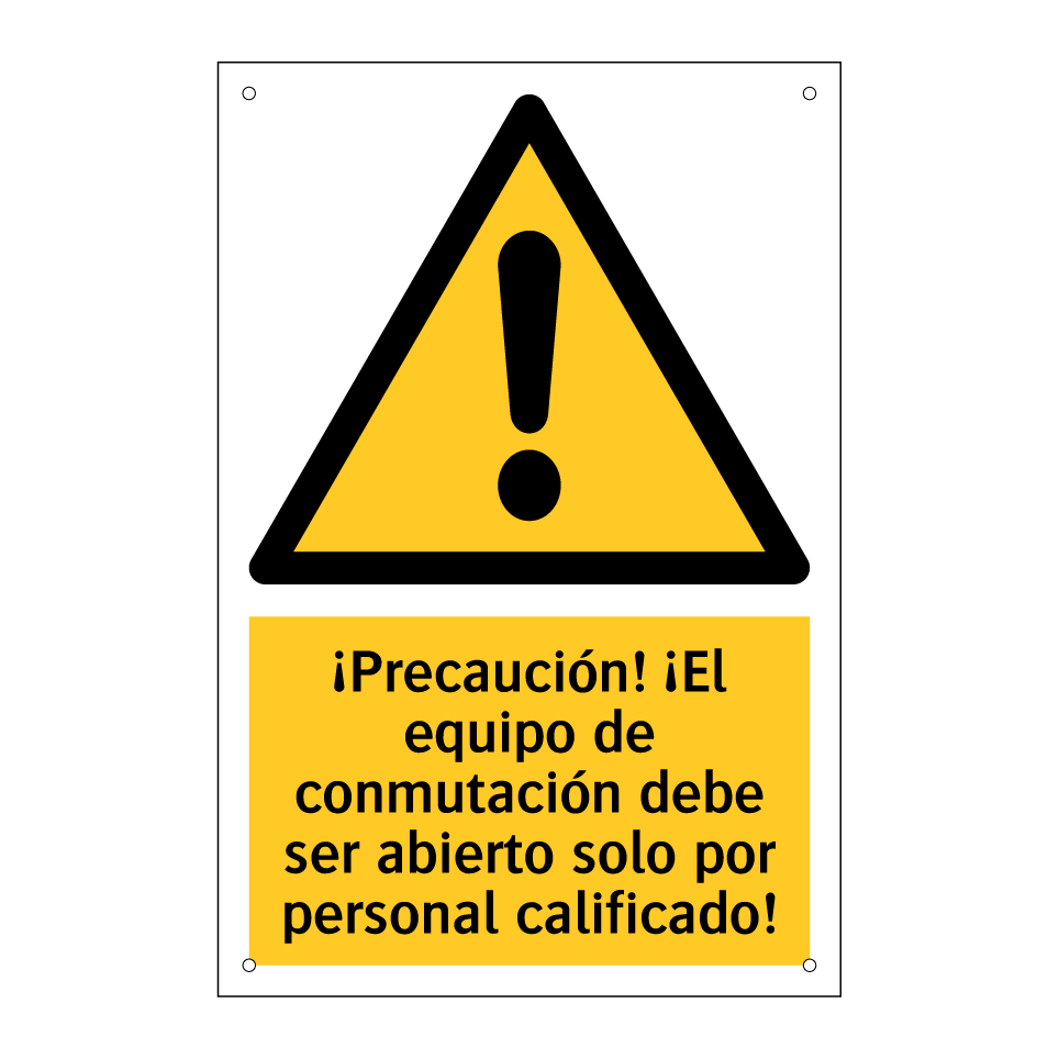 ¡Precaución! ¡El equipo de conmutación debe ser abierto solo por personal calificado!