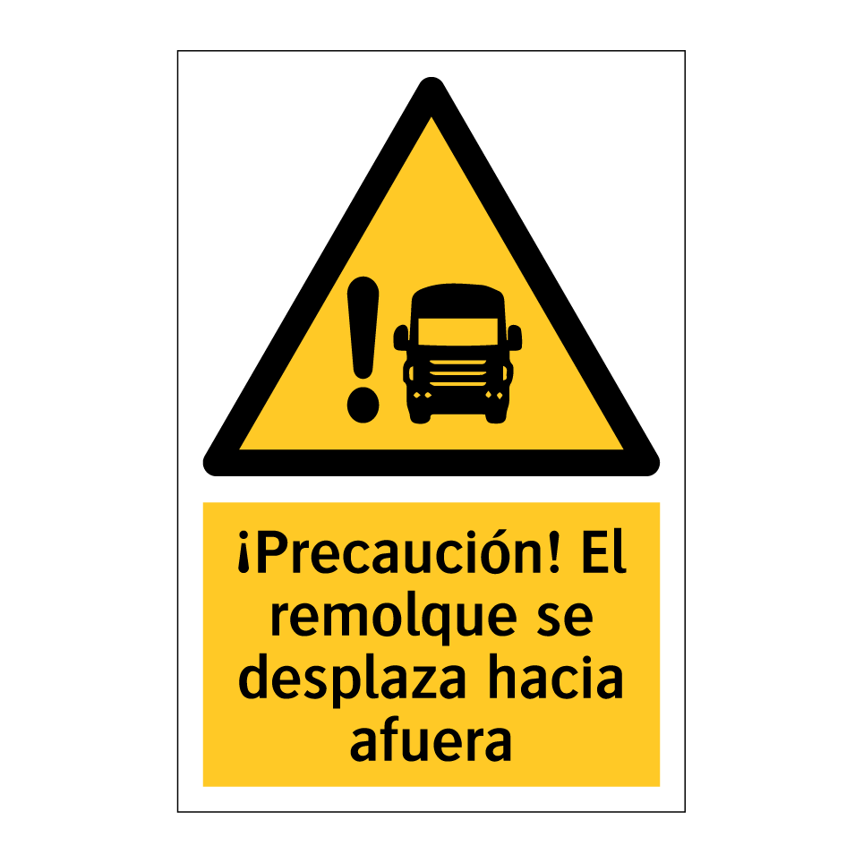 ¡Precaución! El remolque se desplaza hacia afuera