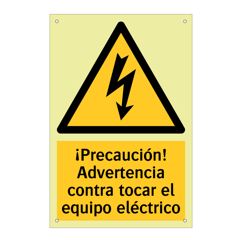 ¡Precaución! Advertencia contra tocar el equipo eléctrico