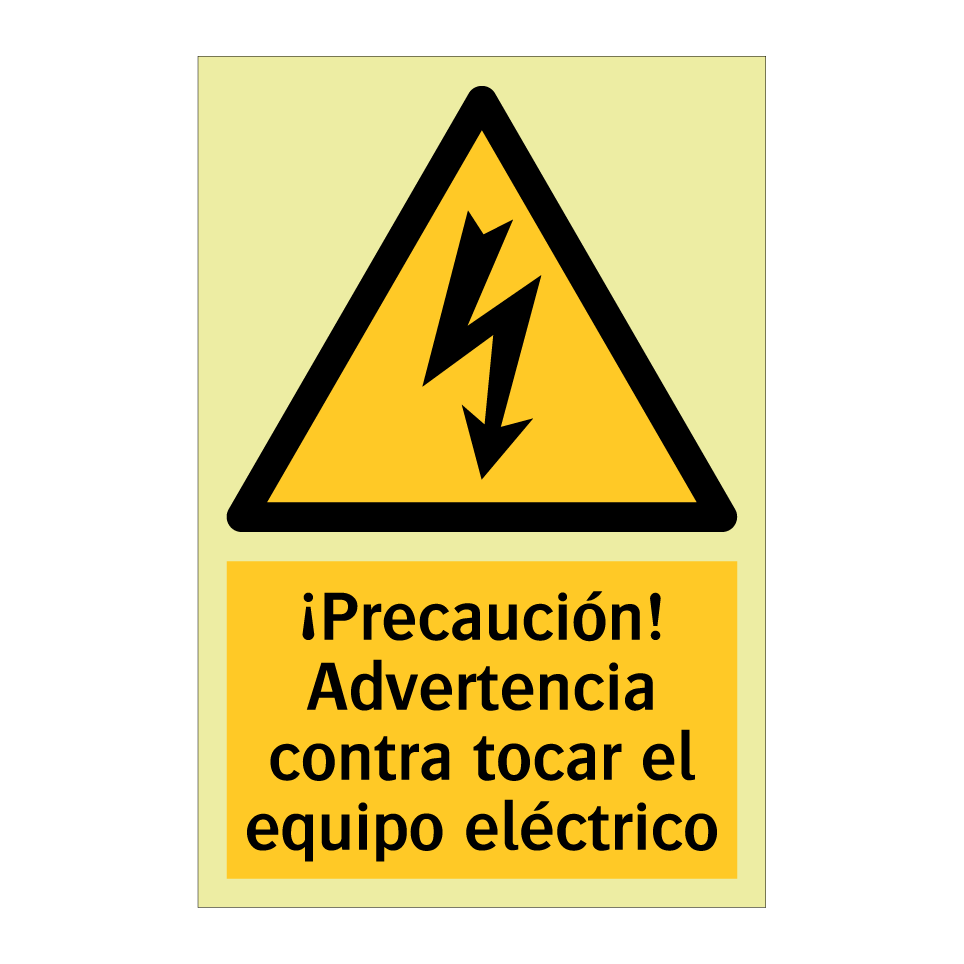 ¡Precaución! Advertencia contra tocar el equipo eléctrico