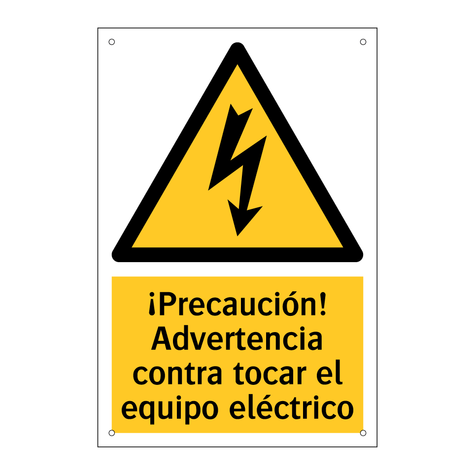 ¡Precaución! Advertencia contra tocar el equipo eléctrico