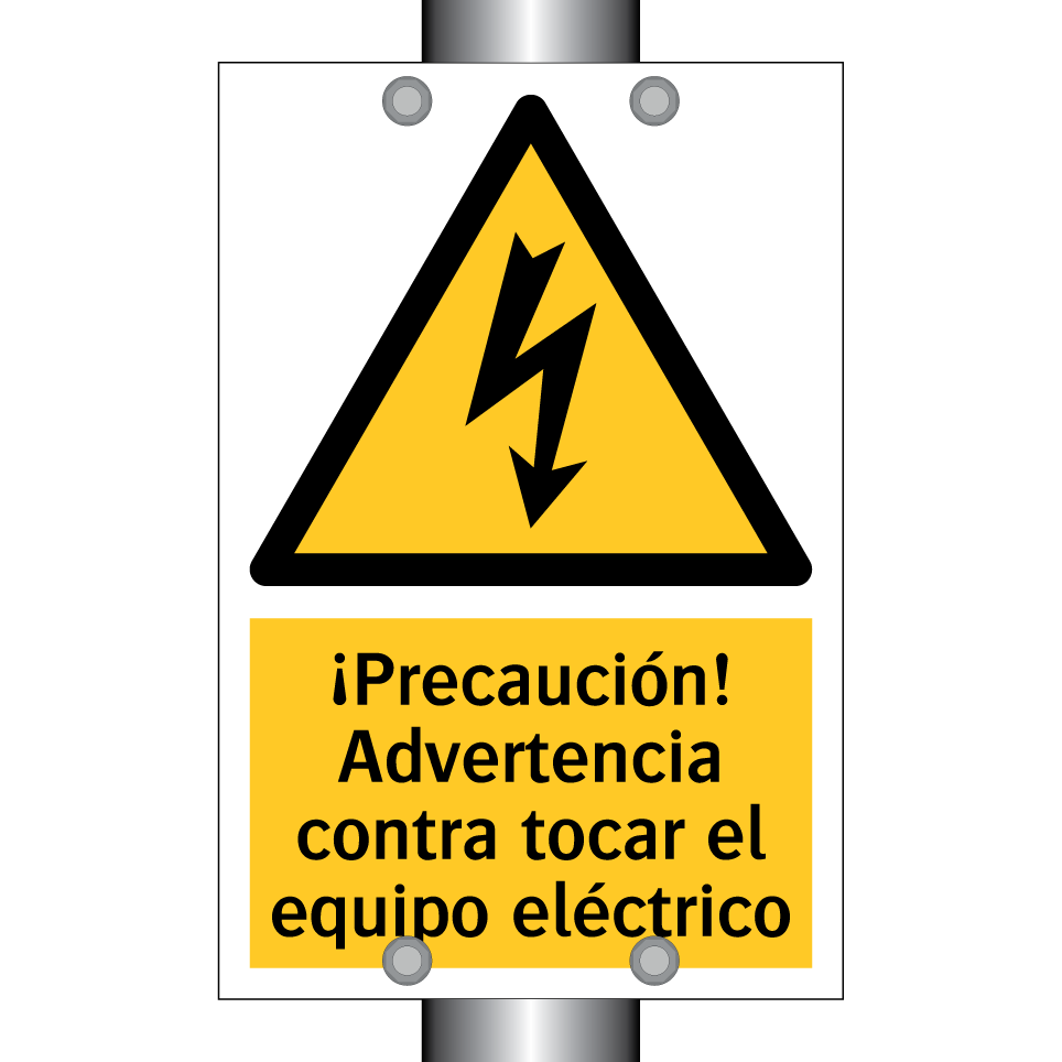 ¡Precaución! Advertencia contra tocar el equipo eléctrico