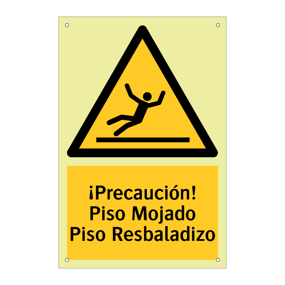 ¡Precaución! Piso Mojado Piso Resbaladizo