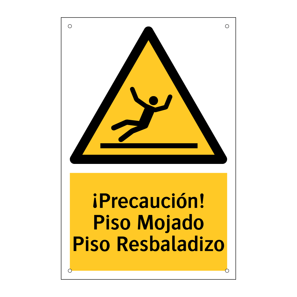 ¡Precaución! Piso Mojado Piso Resbaladizo