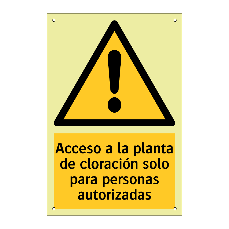 Acceso a la planta de cloración solo para personas autorizadas