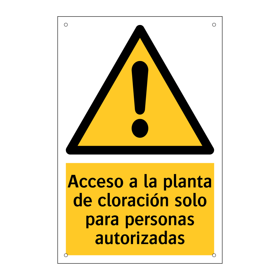 Acceso a la planta de cloración solo para personas autorizadas