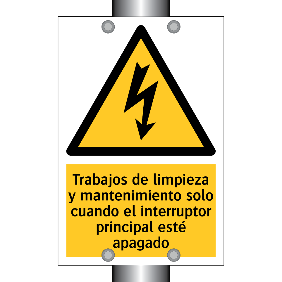 Trabajos de limpieza y mantenimiento solo cuando el interruptor principal esté apagado